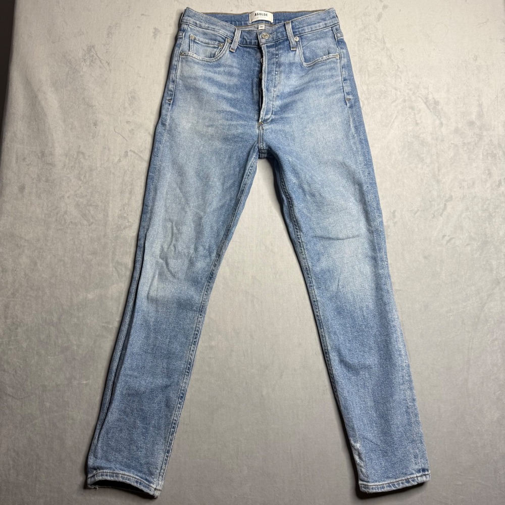 Agolde Jeans Womens 26 Nico High Rise Slim Fit‎ Button Fly Fading Whiskers Ankle